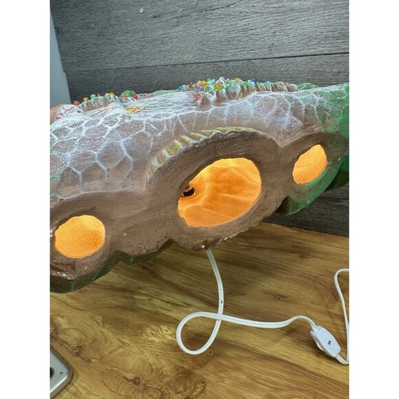 Rare Ceramic Christmas Tree 17.5” Cabin Scene Snowman Lighted 147 Lights Lamp - Picture 14 of 15